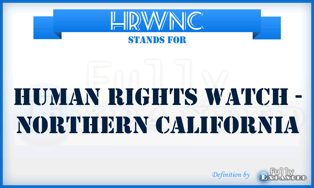 HRWNC - Human Rights Watch - Northern California