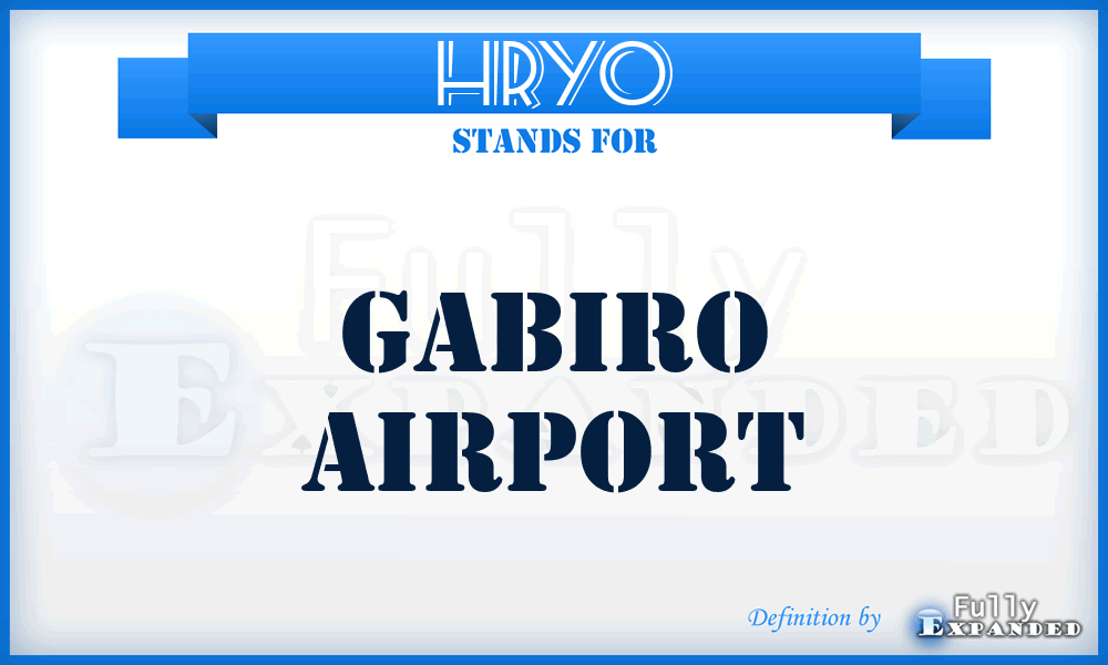 HRYO - Gabiro airport