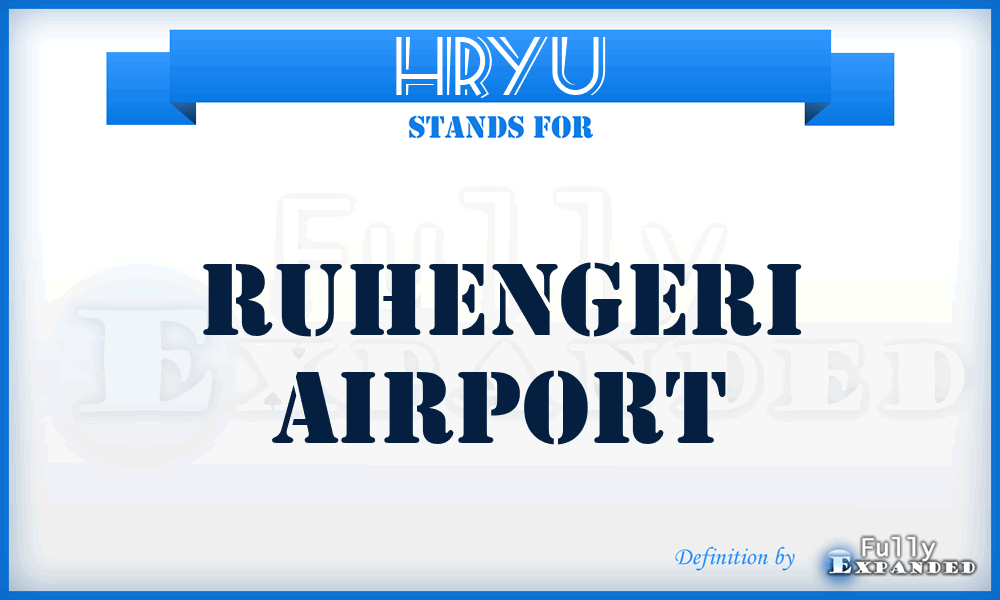 HRYU - Ruhengeri airport