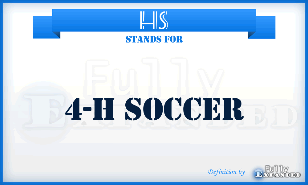 HS - 4-H Soccer