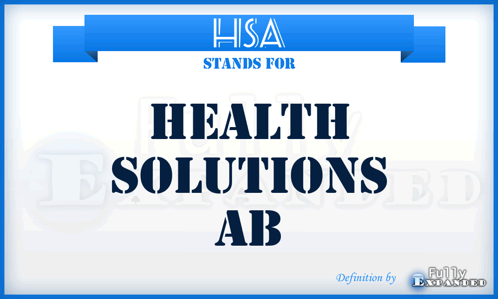 HSA - Health Solutions Ab
