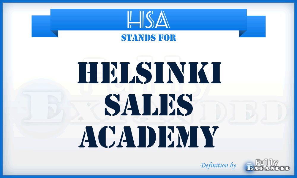 HSA - Helsinki Sales Academy