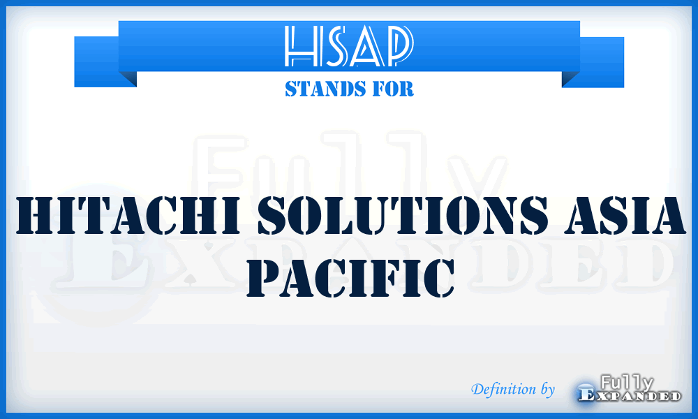 HSAP - Hitachi Solutions Asia Pacific