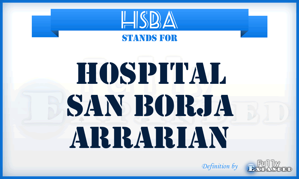 HSBA - Hospital San Borja Arrarian