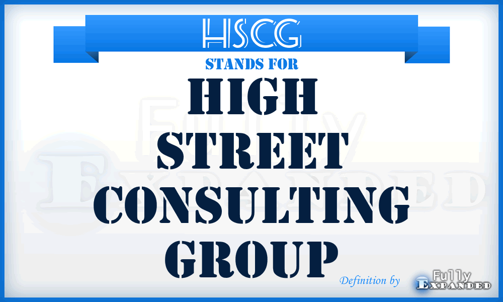 HSCG - High Street Consulting Group