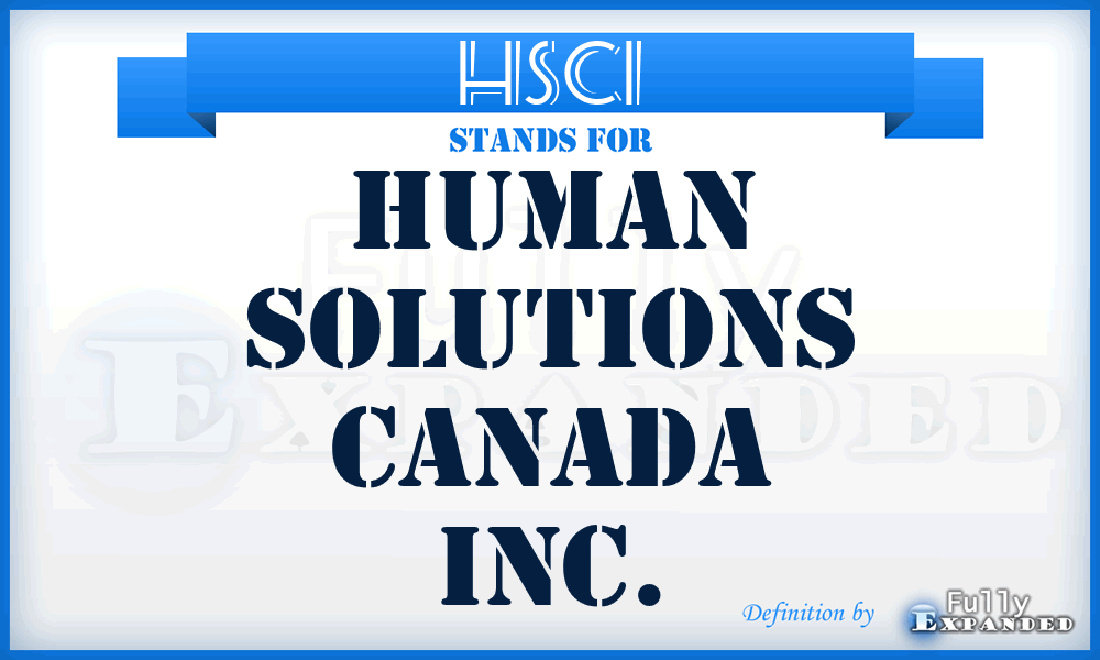 HSCI - Human Solutions Canada Inc.