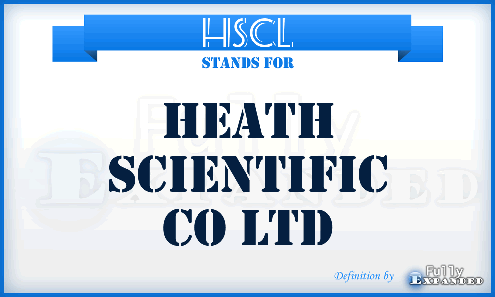 HSCL - Heath Scientific Co Ltd