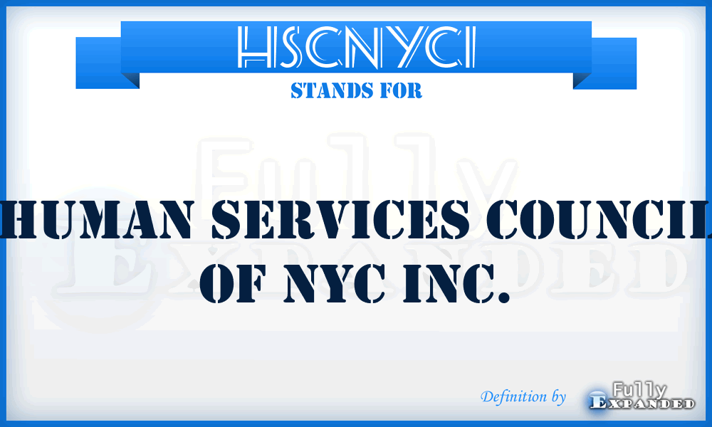 HSCNYCI - Human Services Council of NYC Inc.