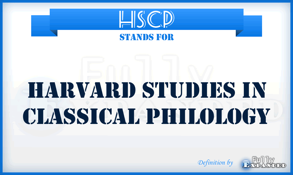 HSCP - Harvard Studies in Classical Philology