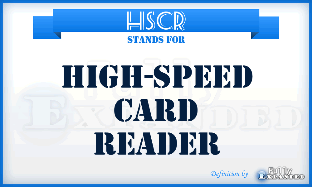 HSCR - high-speed card reader