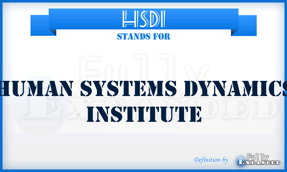 HSDI - Human Systems Dynamics Institute