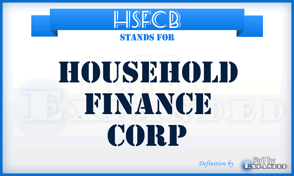 HSFC^B - Household Finance Corp