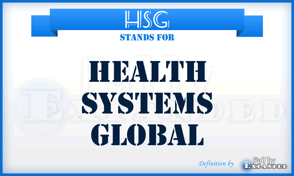 HSG - Health Systems Global