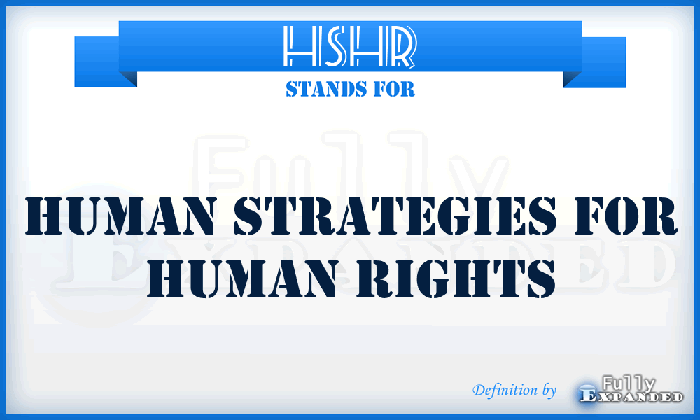 HSHR - Human Strategies for Human Rights