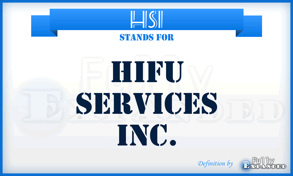 HSI - Hifu Services Inc.