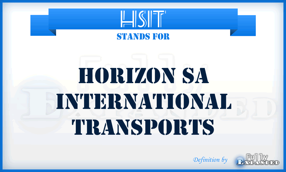 HSIT - Horizon Sa International Transports
