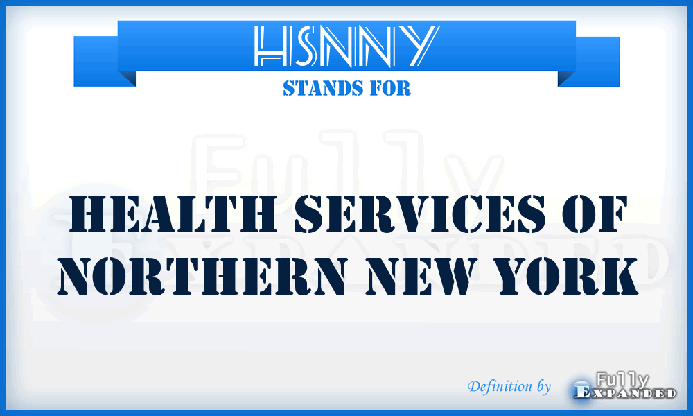 HSNNY - Health Services of Northern New York
