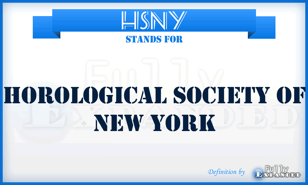 HSNY - Horological Society of New York