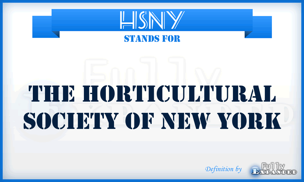 HSNY - The Horticultural Society of New York