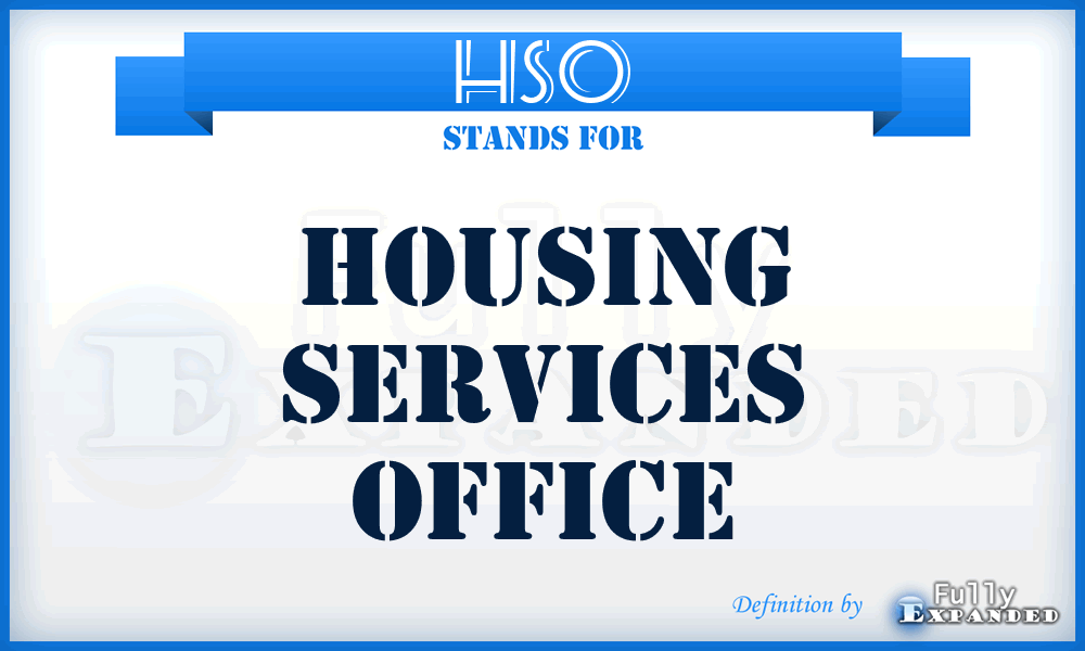 HSO - Housing Services Office