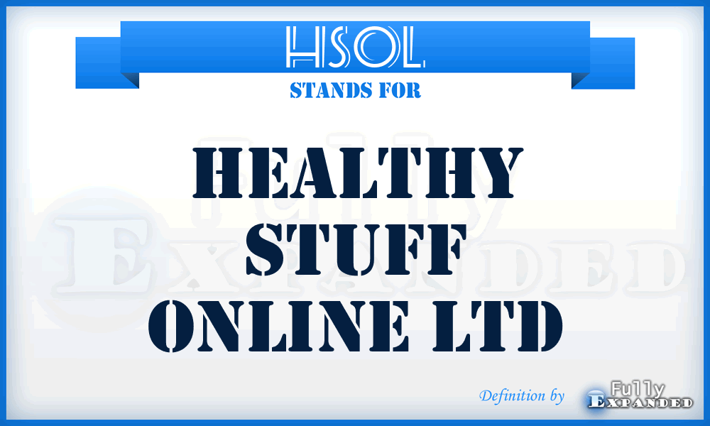 HSOL - Healthy Stuff Online Ltd