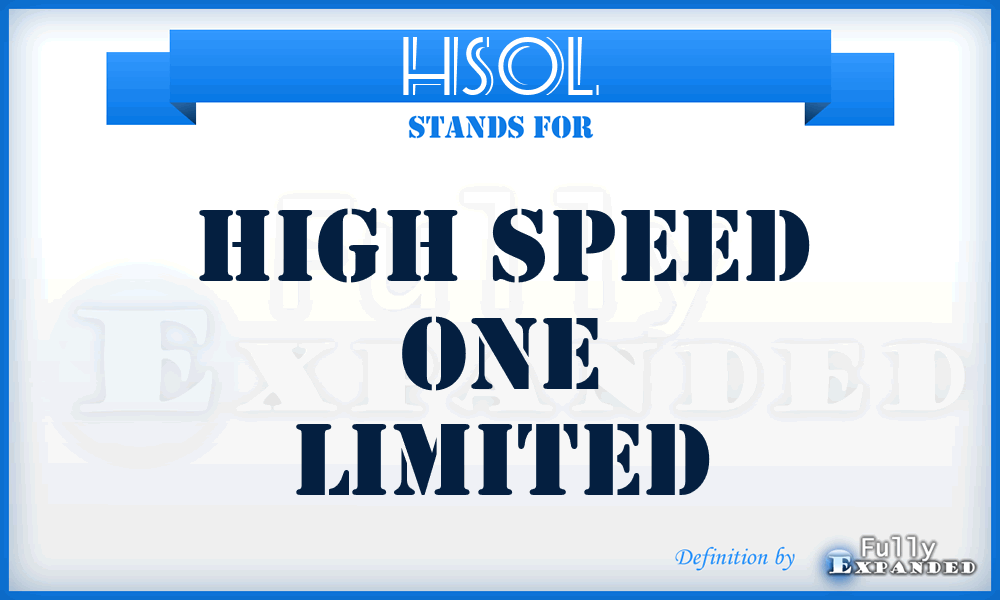 HSOL - High Speed One Limited