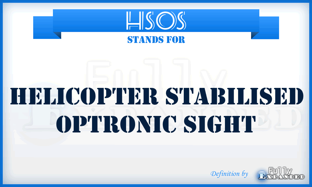 HSOS - Helicopter Stabilised Optronic Sight