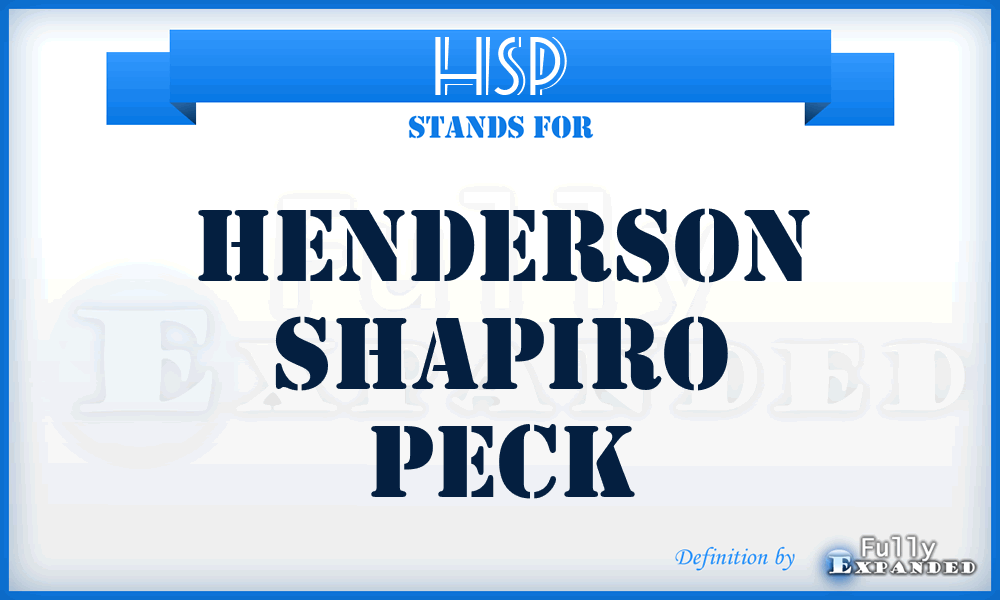 HSP - Henderson Shapiro Peck