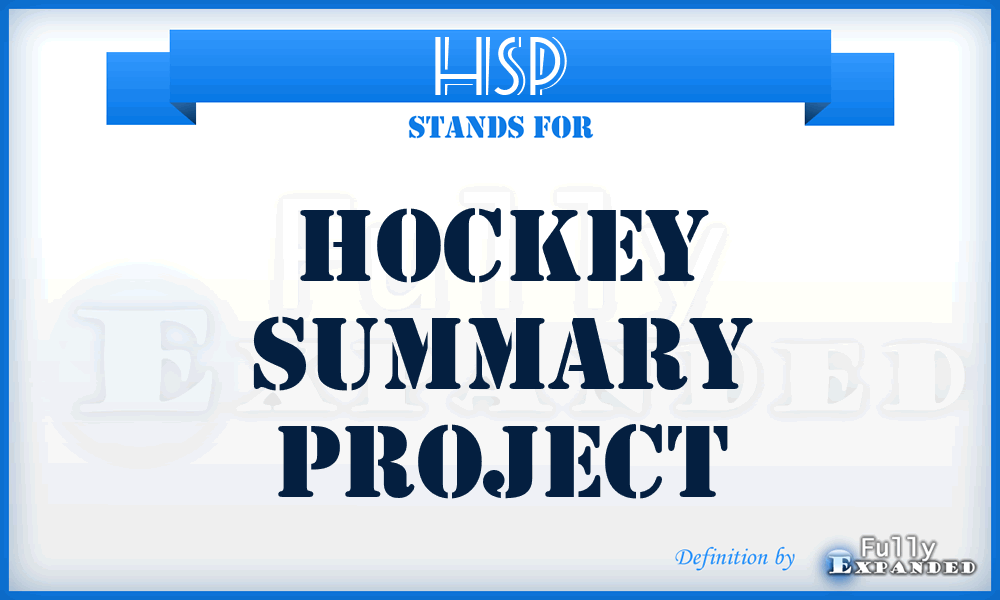 HSP - Hockey Summary Project