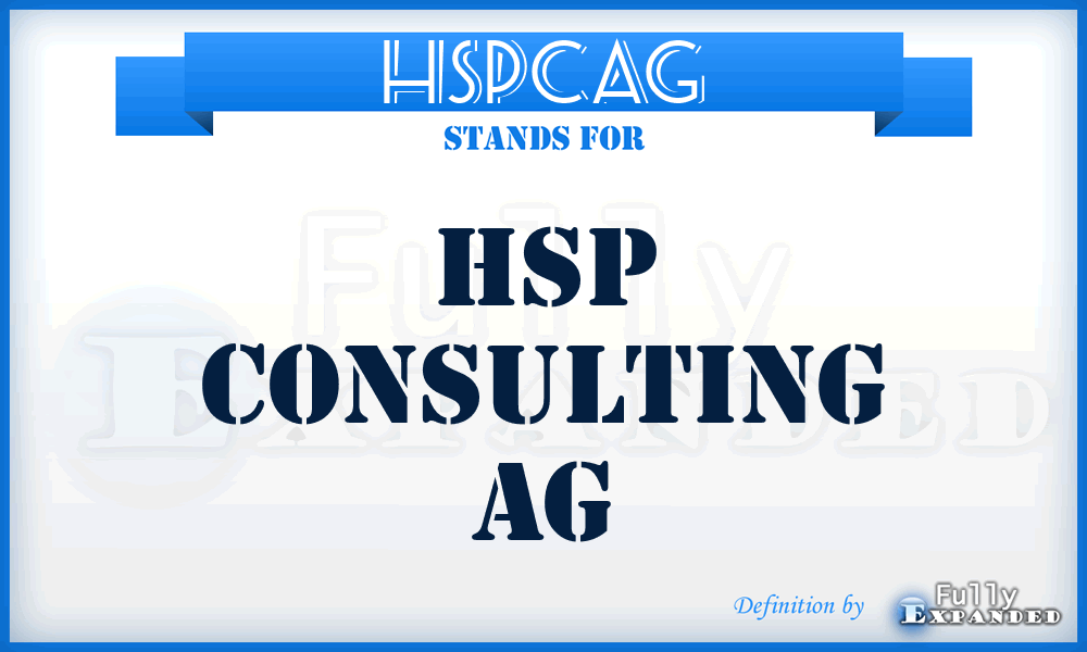 HSPCAG - HSP Consulting AG