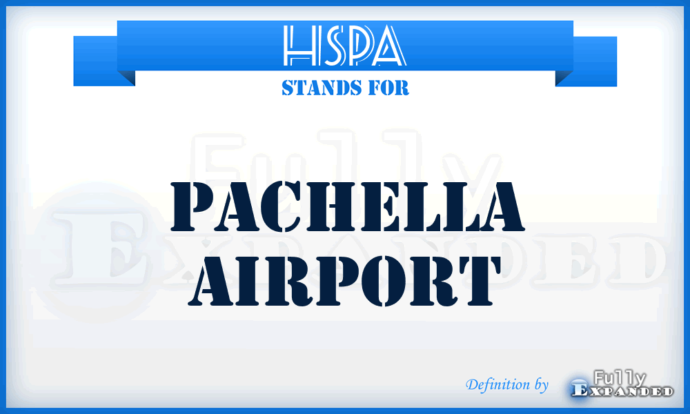 HSPA - Pachella airport