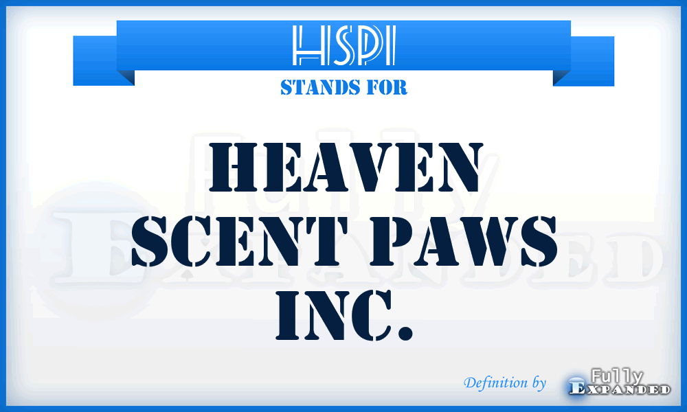 HSPI - Heaven Scent Paws Inc.
