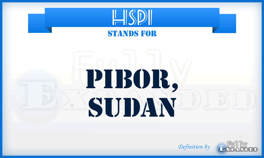 HSPI - Pibor, Sudan