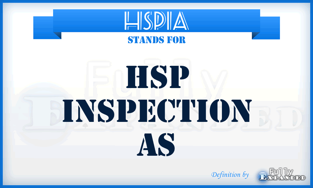 HSPIA - HSP Inspection As