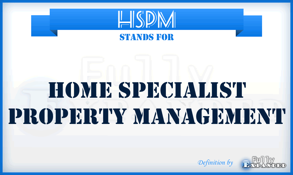 HSPM - Home Specialist Property Management