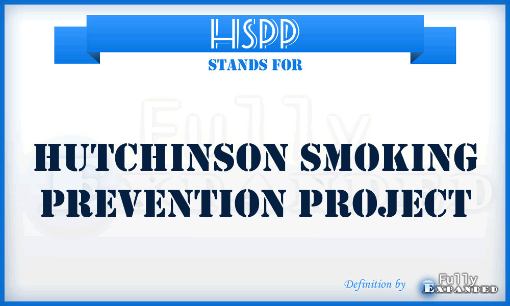 HSPP - Hutchinson Smoking Prevention Project