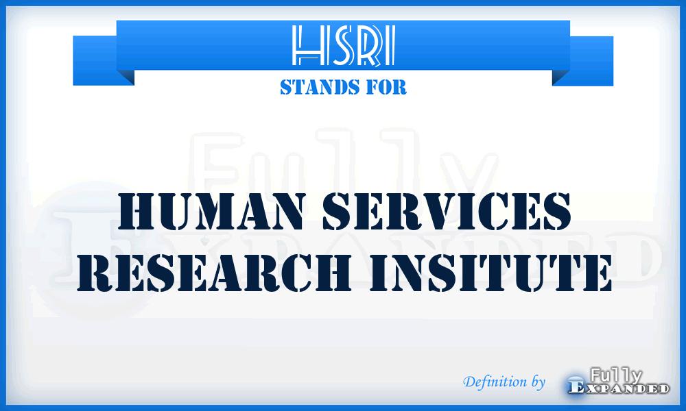HSRI - Human Services Research Insitute