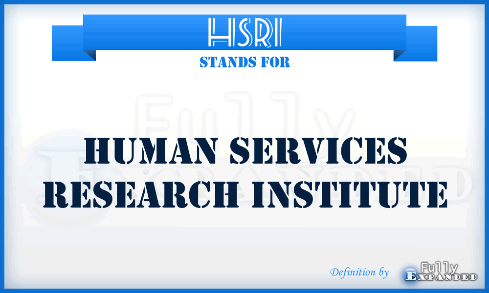 HSRI - Human Services Research Institute
