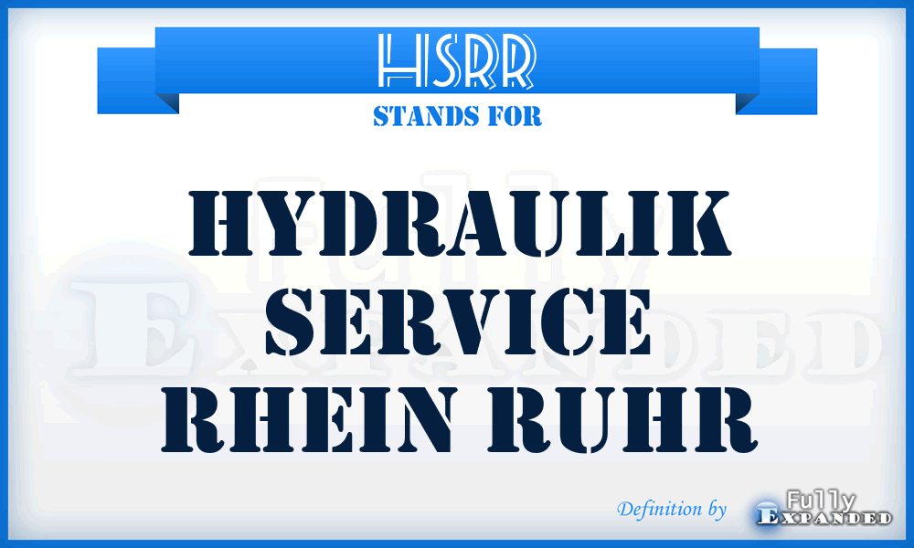 HSRR - Hydraulik Service Rhein Ruhr