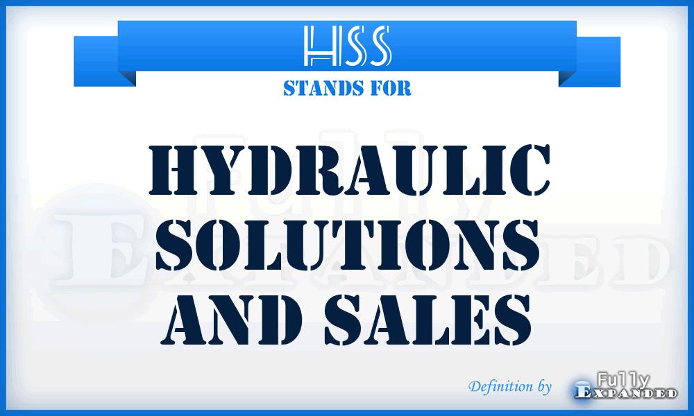 HSS - Hydraulic Solutions and Sales