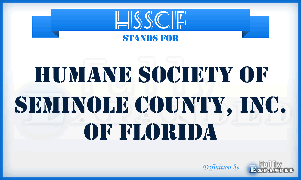 HSSCIF - Humane Society of Seminole County, Inc. of Florida