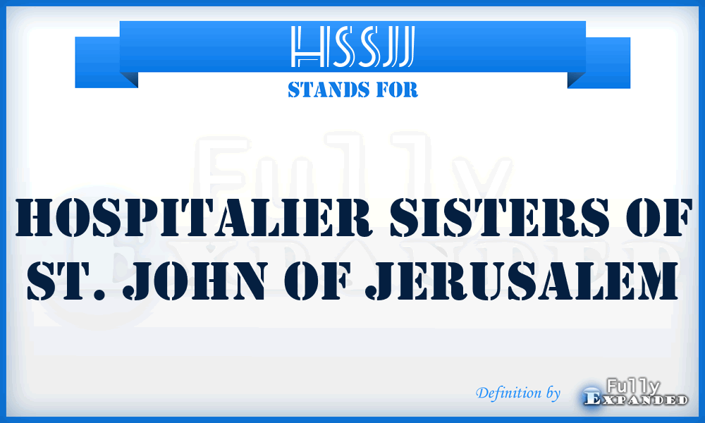 HSSJJ - Hospitalier Sisters of St. John of Jerusalem