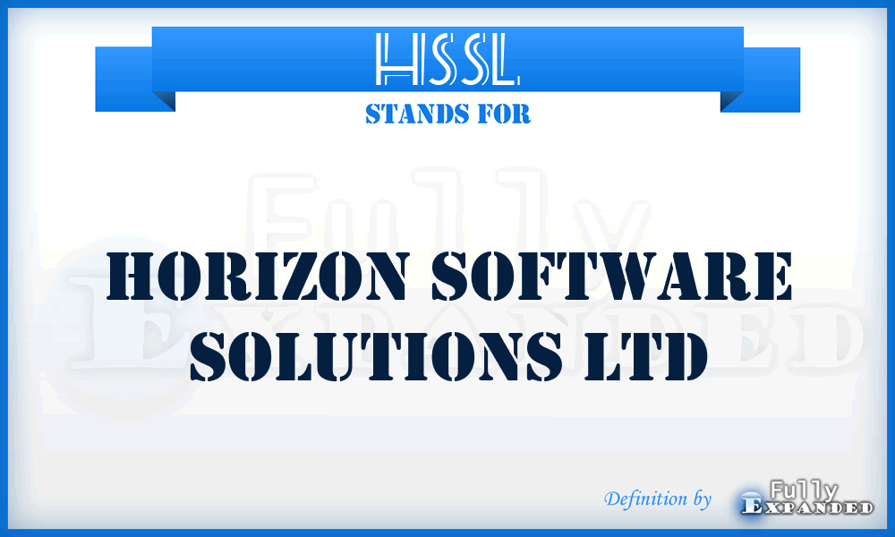 HSSL - Horizon Software Solutions Ltd