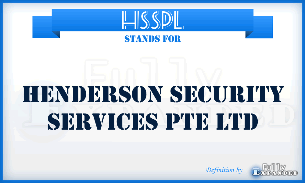 HSSPL - Henderson Security Services Pte Ltd