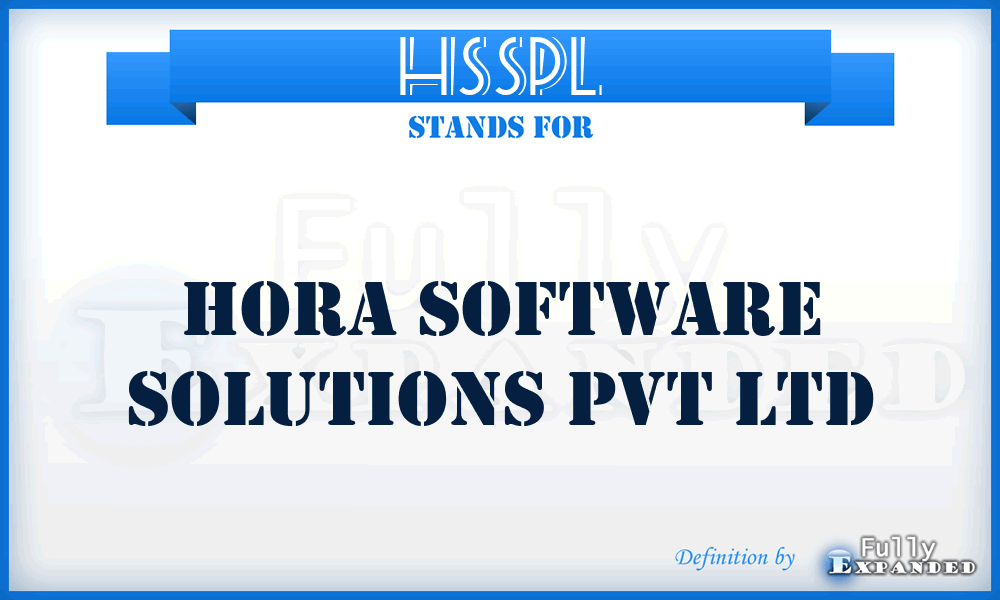 HSSPL - Hora Software Solutions Pvt Ltd