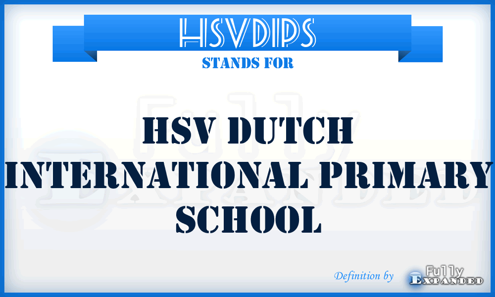 HSVDIPS - HSV Dutch International Primary School