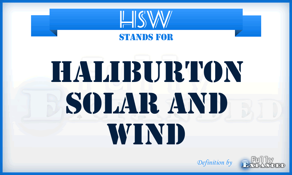 HSW - Haliburton Solar and Wind