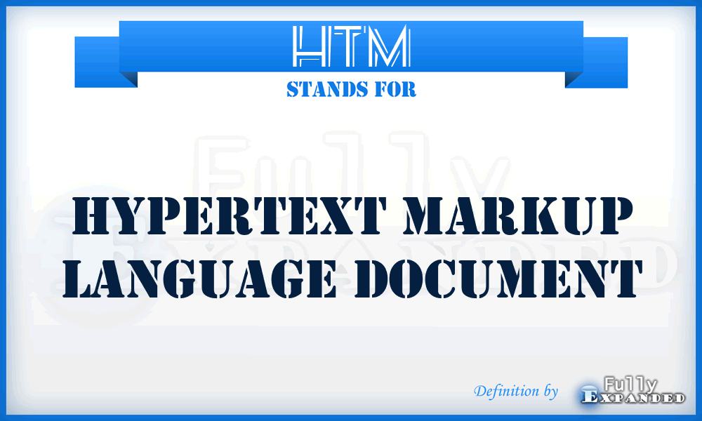HTM - HyperText Markup Language document