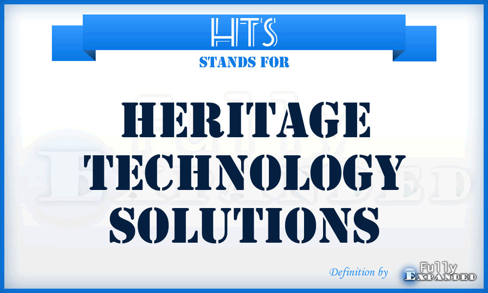 HTS - Heritage Technology Solutions