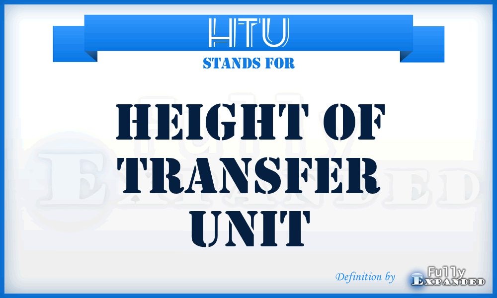 HTU - Height of Transfer Unit